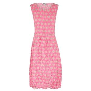 Alquema Crinkle Smash Pocket Dress 0 Pink Beige Elliptical Spot